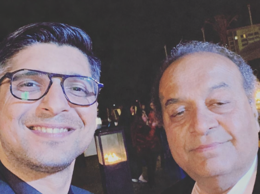 Aamir Khan Wali with Mukul Rohatgi, former Attorney General of India, during an informal interaction in Doha. The photograph captures a moment between two members of the legal fraternity, reflecting the themes explored in Despatch #005 on the constitutional role of the Attorney General as counsel to the Republic and the enduring relationship between the Bar, constitutional institutions, and the philosophy of law.